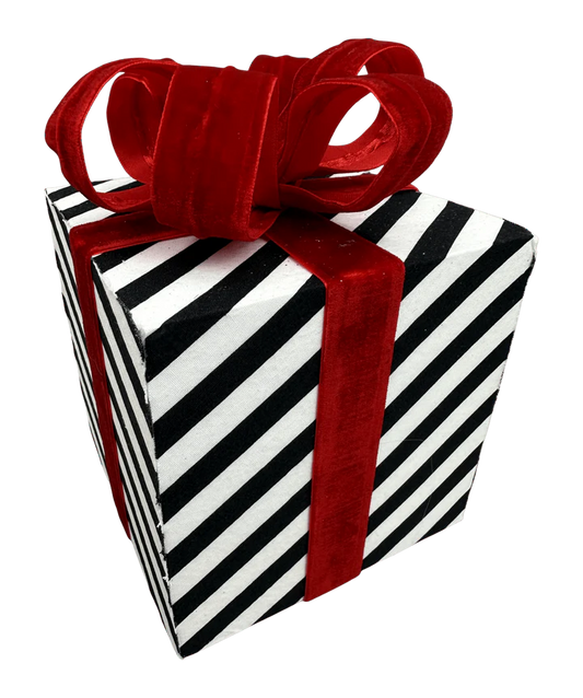 Decor Stripe Giftbox H7xW5-Black/White-86302BKWT