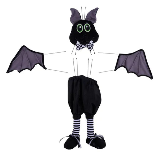 4 PC 25"H BAT BOY W/BOWTIE DECOR KIT-BLACK W/WHITE/BLACK-HH764402