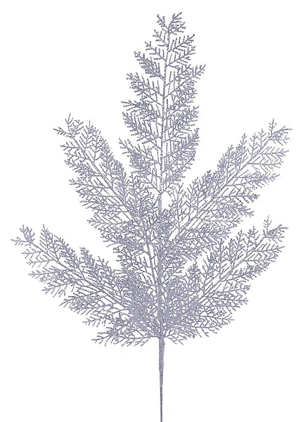 29"L GLITTER FERN SPRAY- SILVER- XS250226