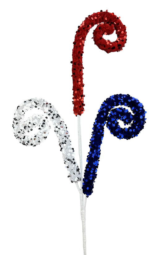 Sequin Spiral Curly Spray x 3 H28 - 74238RWB