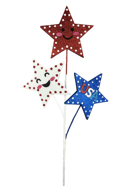 Glitter Star Spray x 3 H26 - 74246RWB