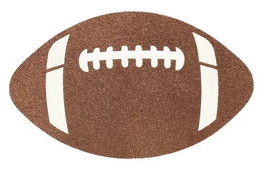 12"W X 7.25"H GLITTER FOOTBALL- BROWN/WHITE- MD027204