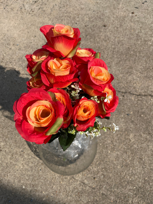 18.5" ROSE BUSH X 12-172097-ORANGE RED