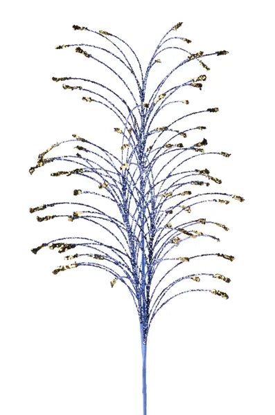 35"L Glttr/Hex Glttr Fishline Spray-Smoke Blue/Gold-XS1441X9