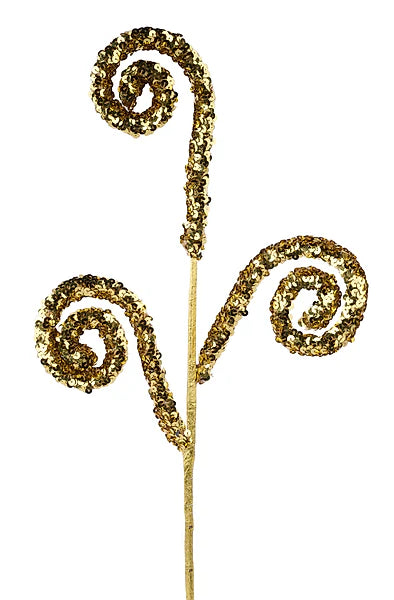 27" SEQUIN COIL SPRAY- GOLD- XS141208
