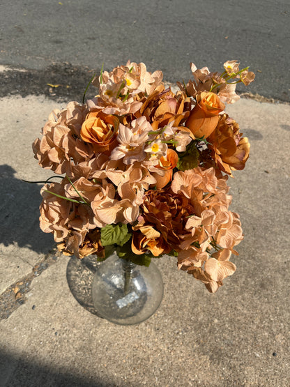 30" PEONY HYDRANGEA ROSE BUD BUSH X 36-85980-BRN