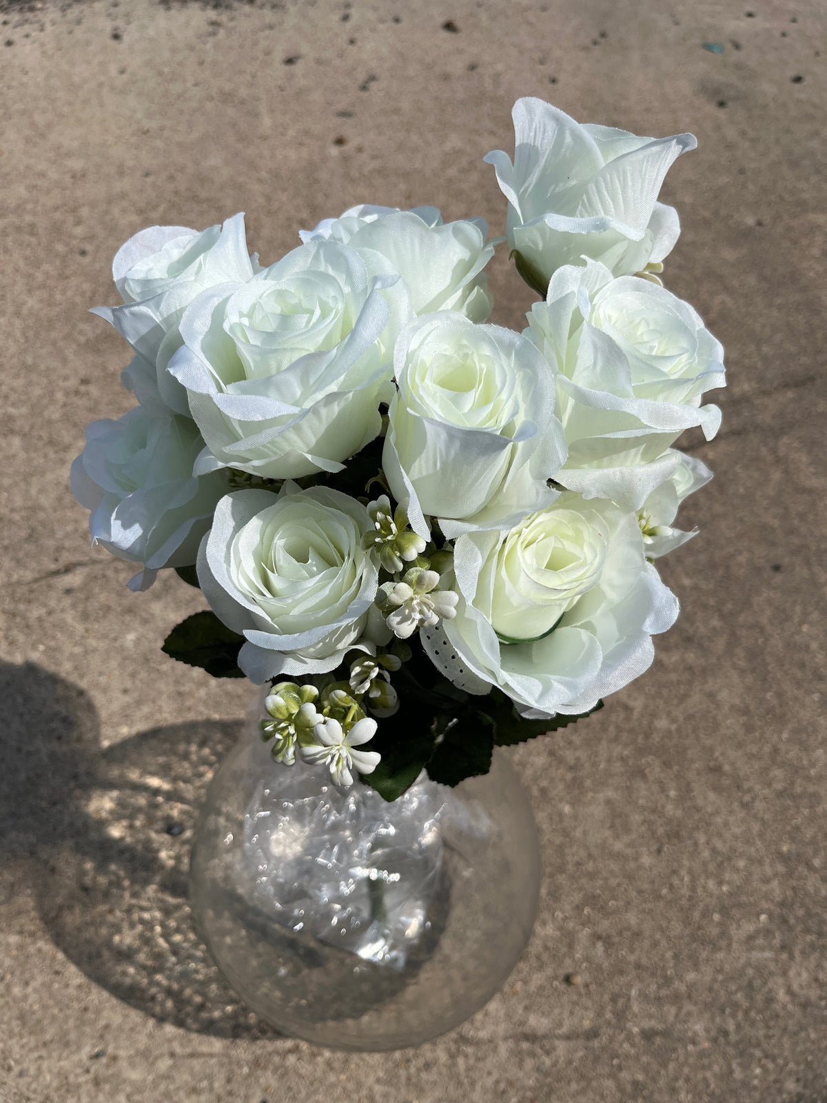 18.5" ROSE BUSH X 12-172097-CREAM