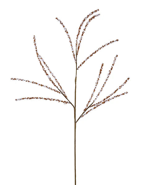 32"L MINI STYRO BEAD SPRAY X3- GINGERBREAD BROWN/WHITE- MN0568E6