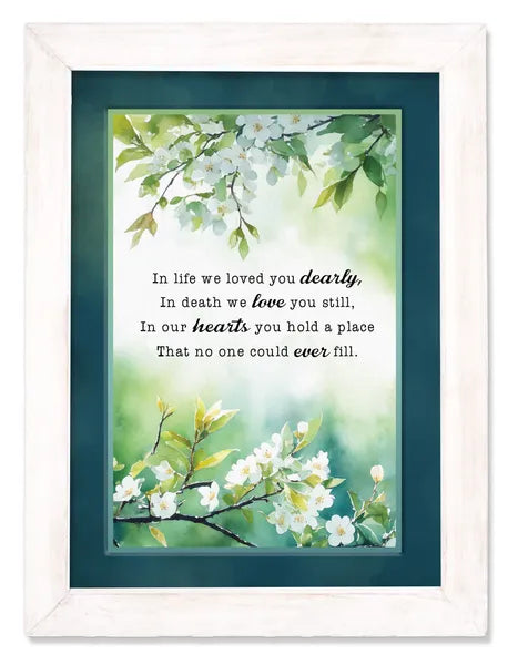 16"HX12"L LOVE YOU DEARLY W/FRAME-WHITE/BLACK/TEAL/GREEN-AP0421
