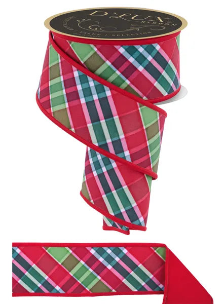 2.5" x 10yd Bold Plaid/Fused-Red/Emerald/Lime-LX1111T9