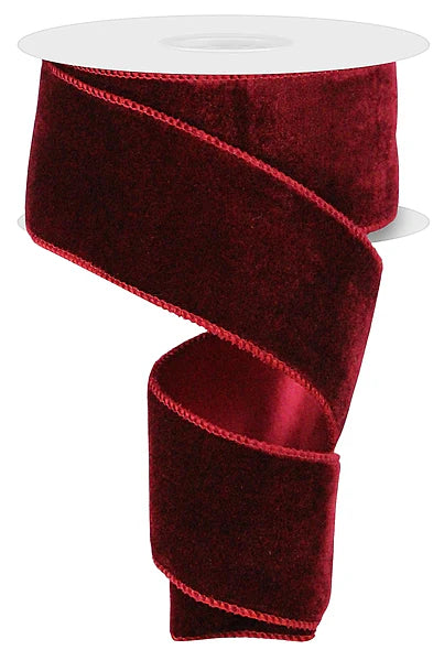 2.5"X10YD DELUXE VELVET/SATIN BACKING- BURGUNDY- RGE165905