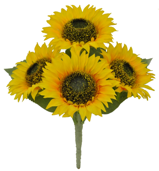 11 IN SUNFLOWER BUSH X 4 - 80096-YEL