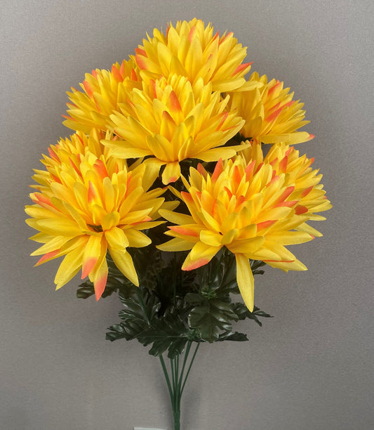 MUM BUSH ORANGE AND YELLOW X 9 - 80692