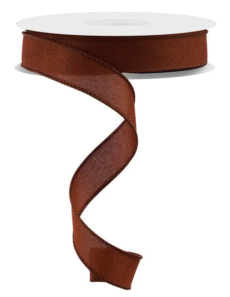 7/8"X25YD VALUE FAUX BURLAP- DARK BROWN- RC5005M5