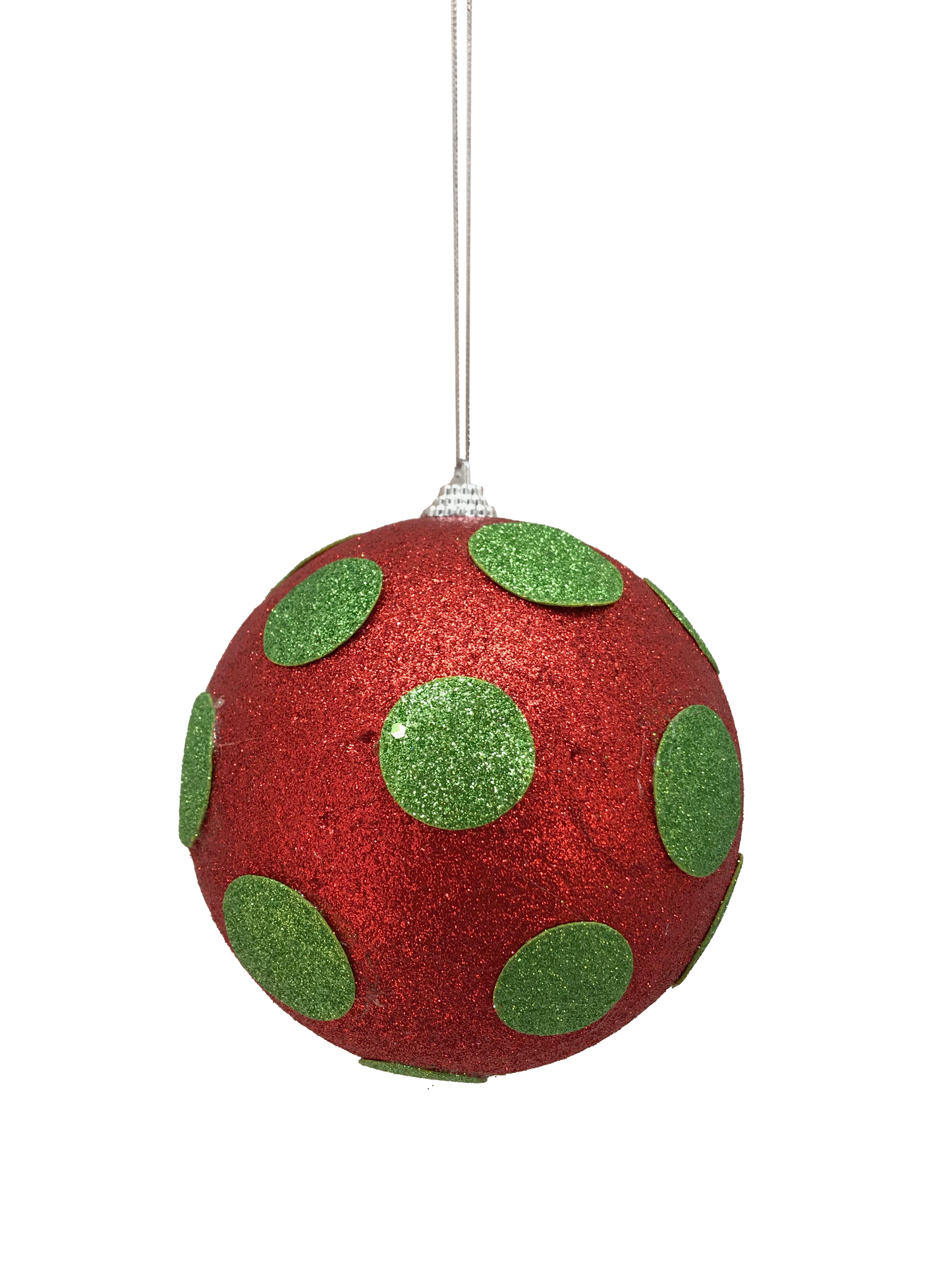 Red and Green Polka dot Ornament 5In - 84175RDGN