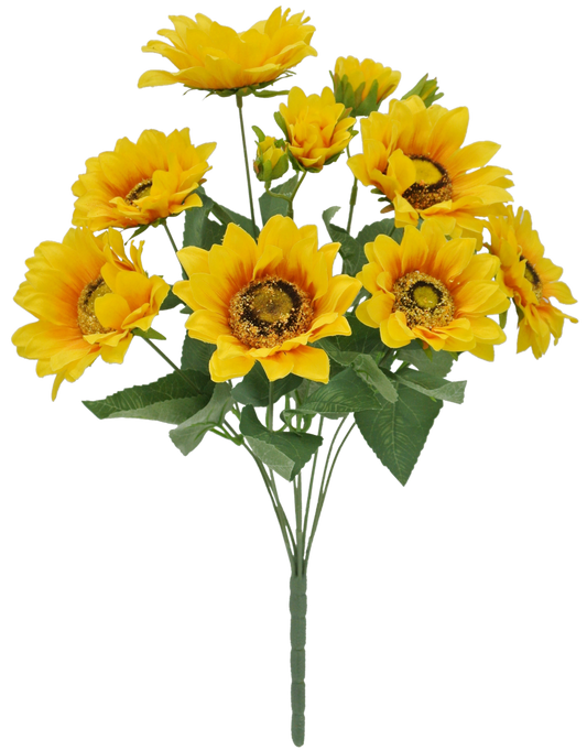18 IN SUNFLOWER BUSH X 9 - 84223-YEL