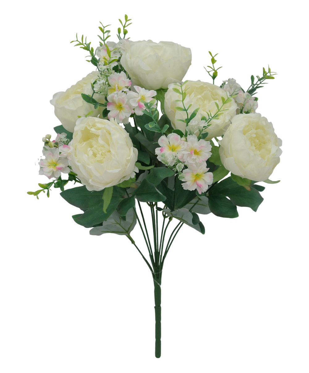 19 IN CREAM PEONY BUSH X 10 - 84295-CR