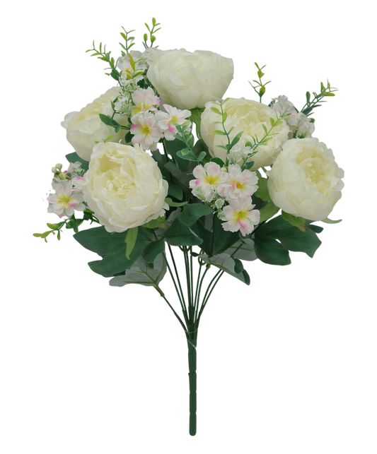 19 IN CREAM PEONY BUSH X 10 - 84295-CR