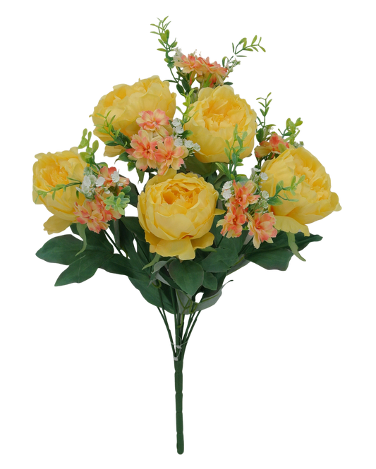19 IN PEONY BUSH X 10 - 84295-YEL