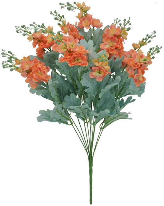 24 IN ORANGE DELPHINIUM BUSH X 12 - 84296-OR