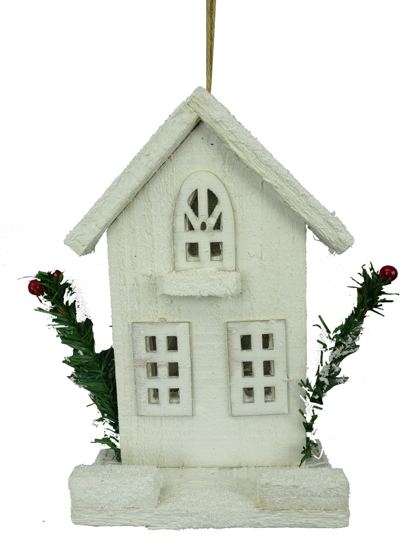 Wooden House Ornament 5 Button Lamp 8X2.5X5 - 84428WT