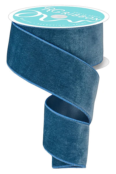 2.5"X10YD DELUXE VELVET/SATIN BACKING- SMOKE BLUE- RGE1659A2