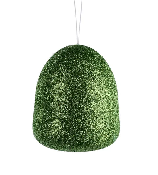 5"H x 4.25"Dia Glitter Gumdrop Ornament-Lime Green-XJ7117F4