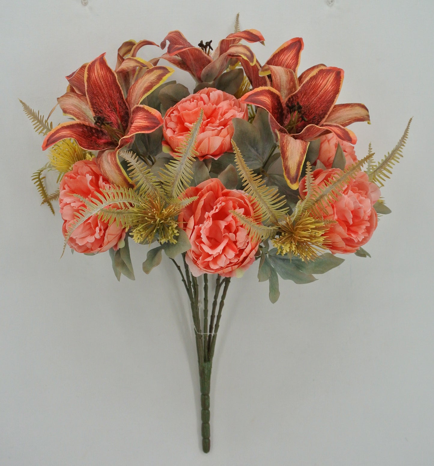 23 IN PEONY TIGER LILY BUSH X 15 - 84565-CORAL
