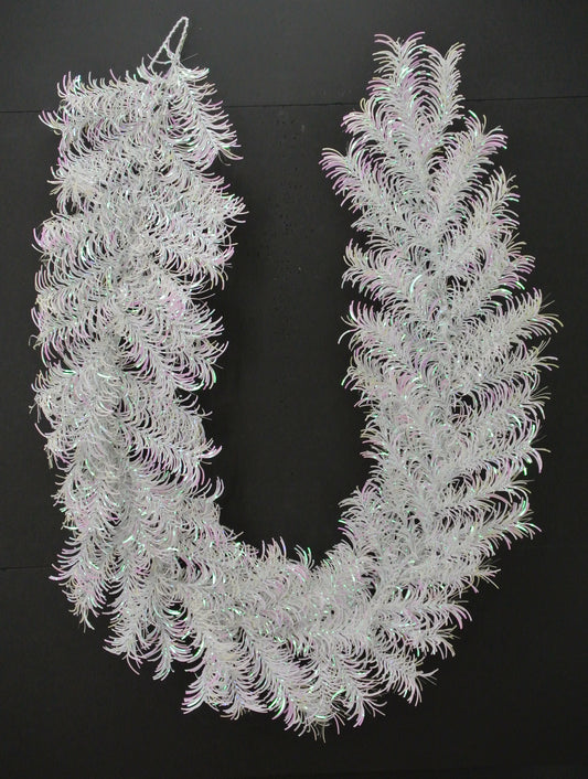 6 FT IRIDESCENT WHITE TINSEL GARLAND - 84575-WTPK