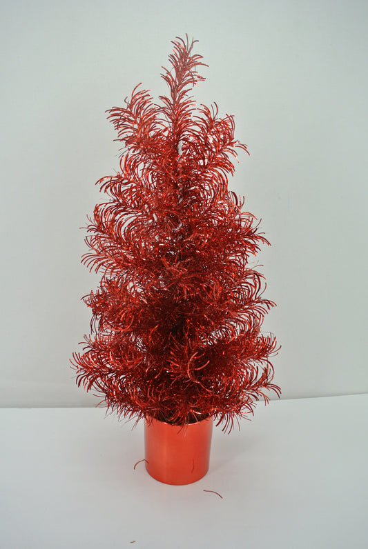 24 IN RED TINSEL TREE - 84578-RD