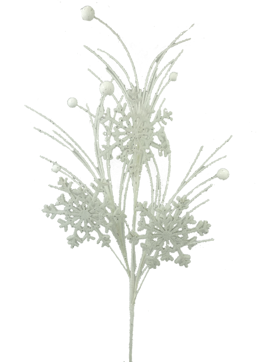 Flocked Snowflake Spray H28 - 84614SNOW