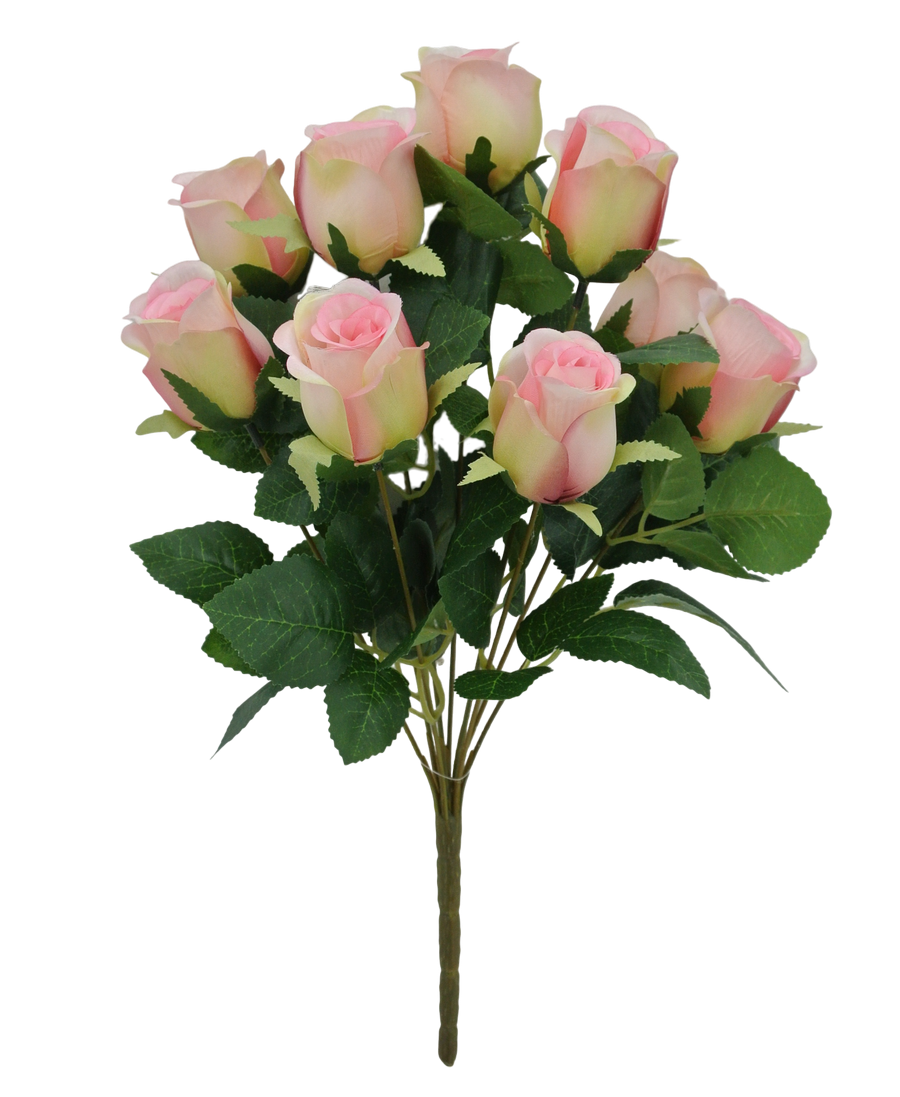17 IN ROSE BUD BUSH X 9 -84885-PK