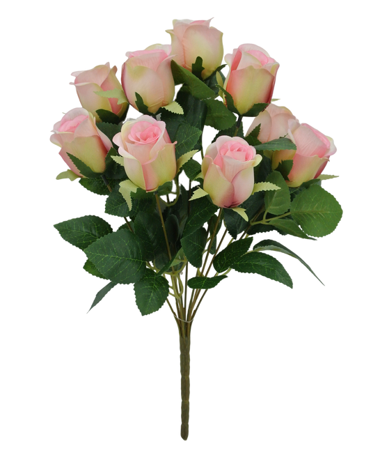 17 IN ROSE BUD BUSH X 9 -84885-PK