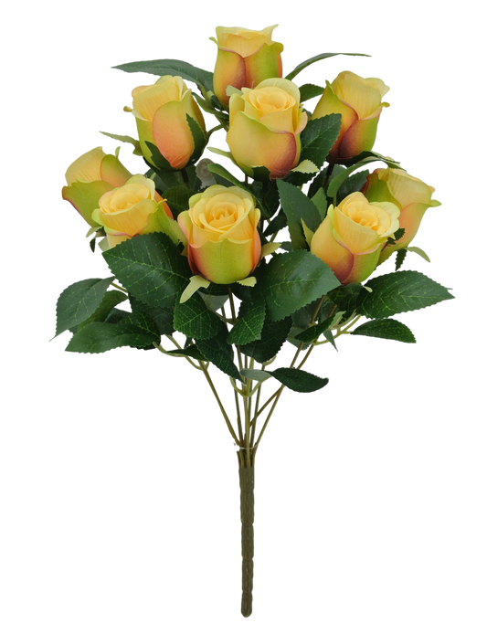 17 IN ROSE BUD BUSH X 9 -84885-YEL