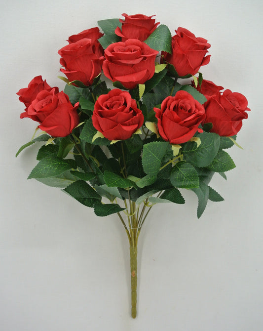 17 IN RED ROSE BUSH X 12 - 84886-RD