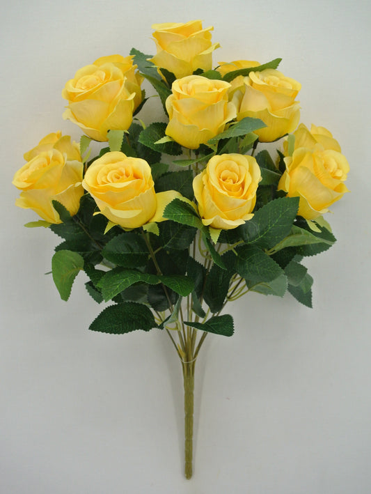 17 IN YELLOW ROSE BUSH X 12 - 84886-YEL