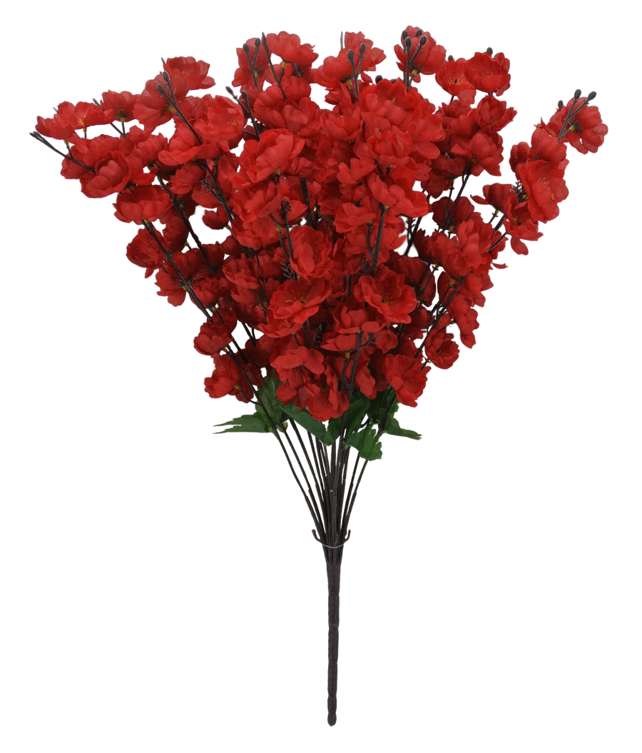 25 IN RED BLOSSOM BUSH X 18 - 84890-RD