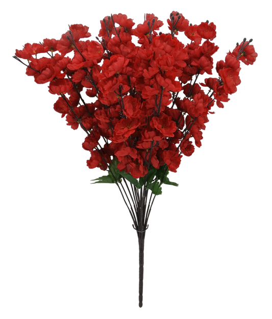 25 IN RED BLOSSOM BUSH X 18 - 84890-RD