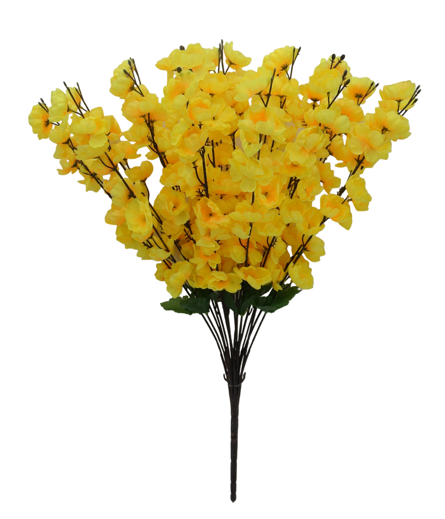 25 IN YELLOW BLOSSOM BUSH X 18 - 84890-YEL