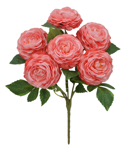 19 IN RANUNCULUS BUSH X 6 -84894-H.PINK
