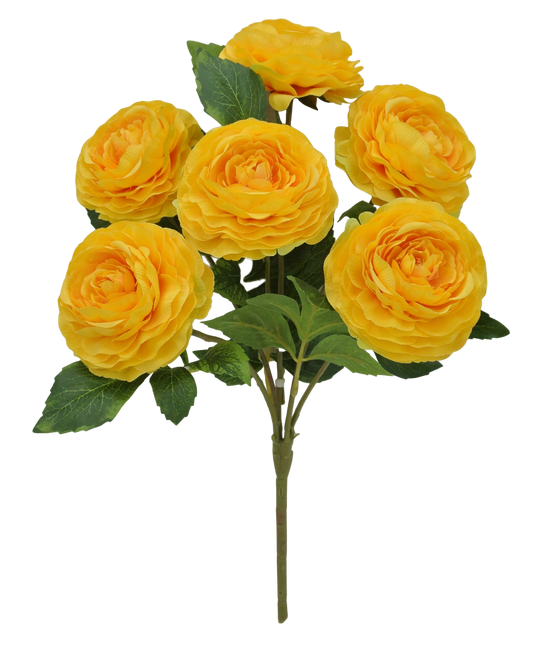 19 IN RANUNCULUS BUSH X 6 - 84894-YEL