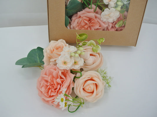 PINK CHAMPAGNE ROSE RANUNCULUS CABBAGE CORSAGE - 85036-PK CHAMP