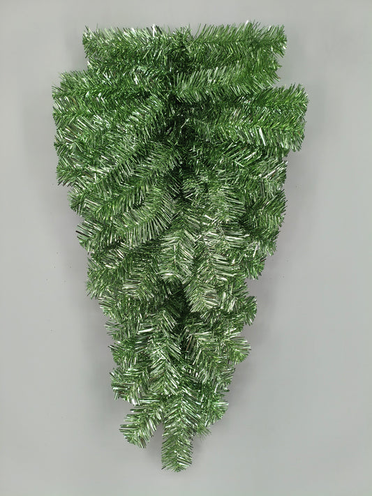 30 IN GRASS GREEN TINSEL TEARDROP SWAG - 85219