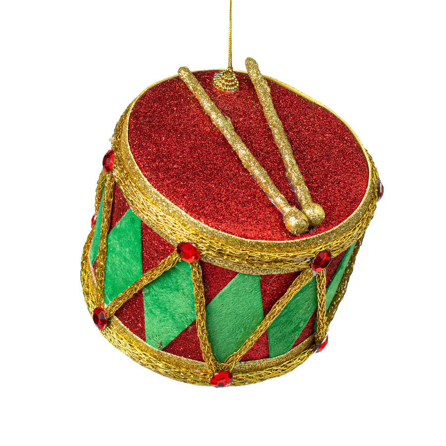 Orn Glitter Drum H5xDIA6-Red/Green-85258RDGN