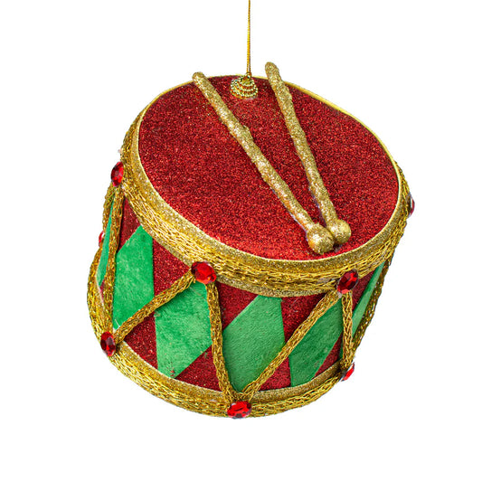 Orn Glitter Drum H5xDIA6-Red/Green-85258RDGN