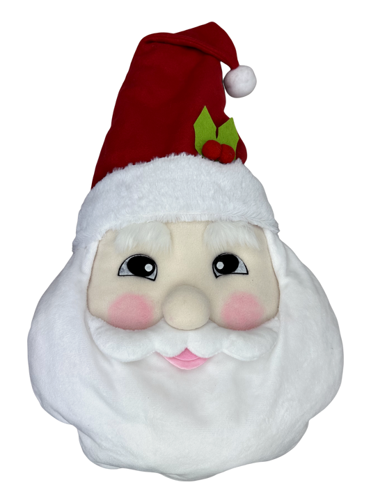 Plush Santa Head H17xW12xD5-Red-85830RD