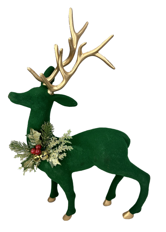 Flocked Reindeer H20xW11xD4 - 85988GN