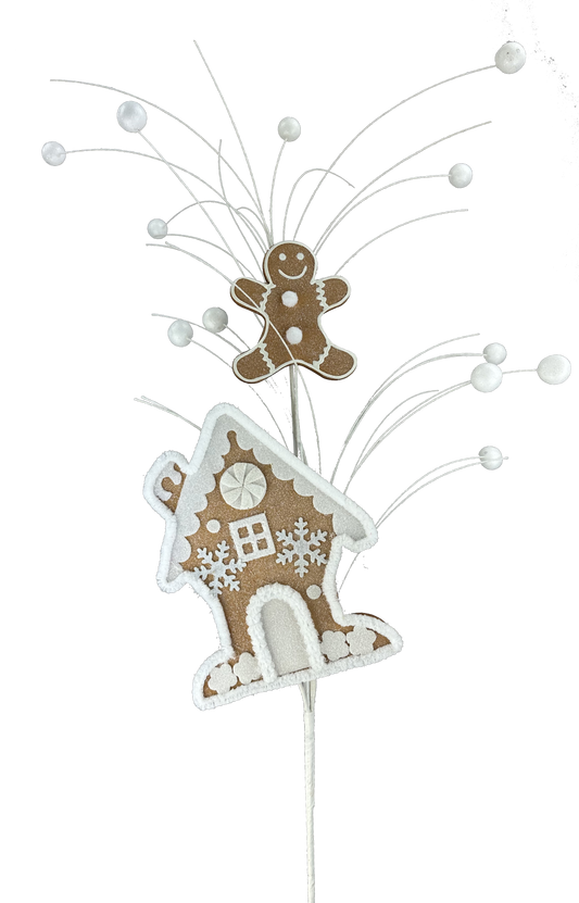 Gingerbread House Spray x 2 H30 - 85994WT