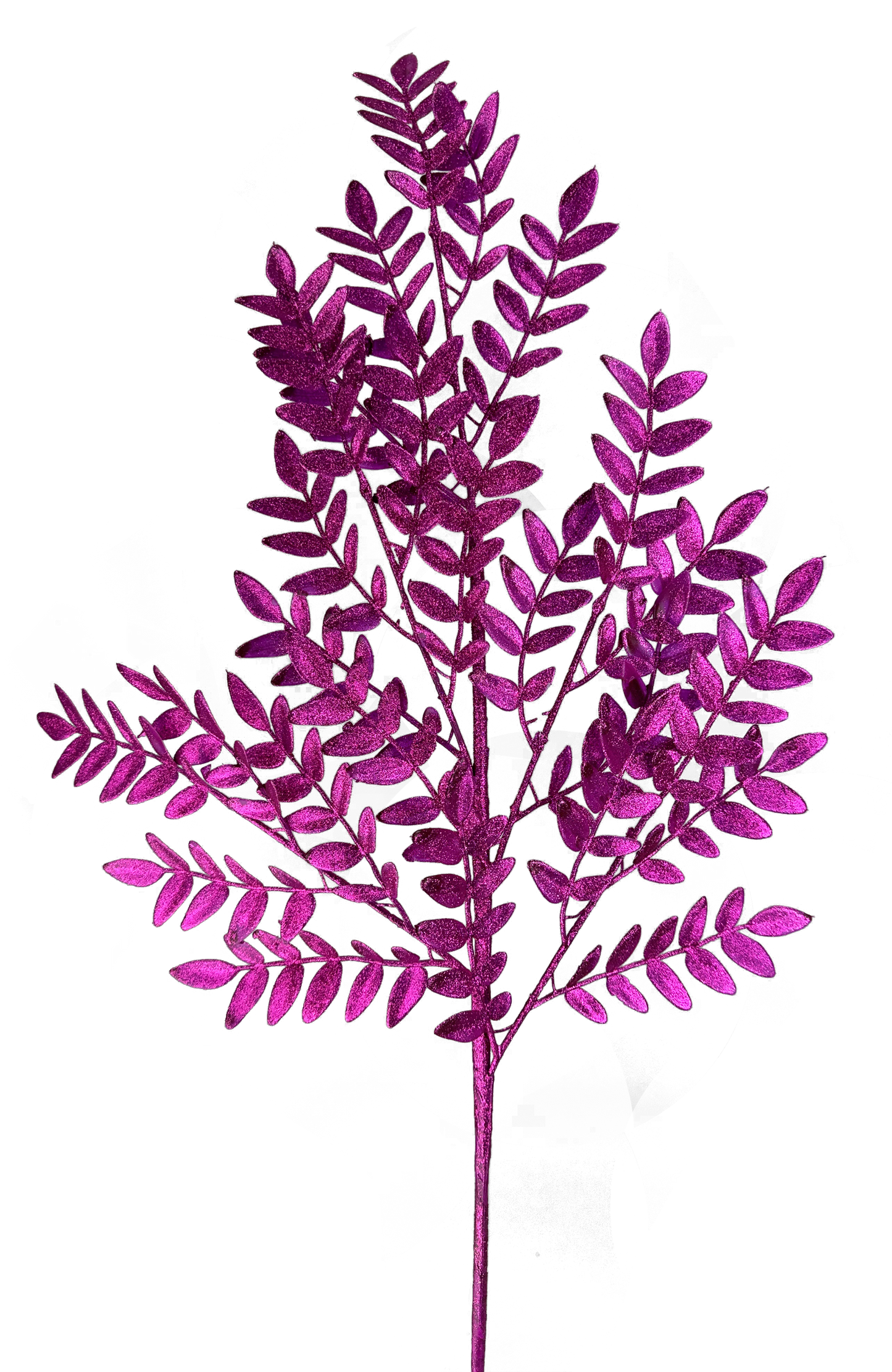 Pink Glitter Fern Spray x 5 H28 - 86009BT