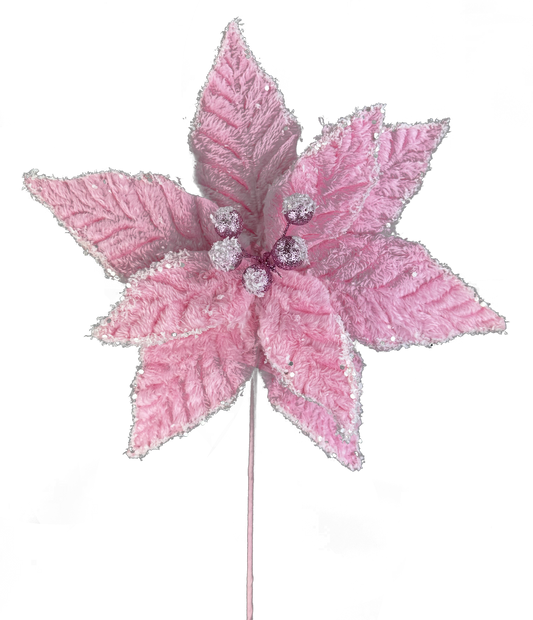 Poinsettia Pick H20xDIA11-Pink-86030PK